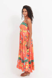 Cabana Tank Maxi Dress - Brasil Coral