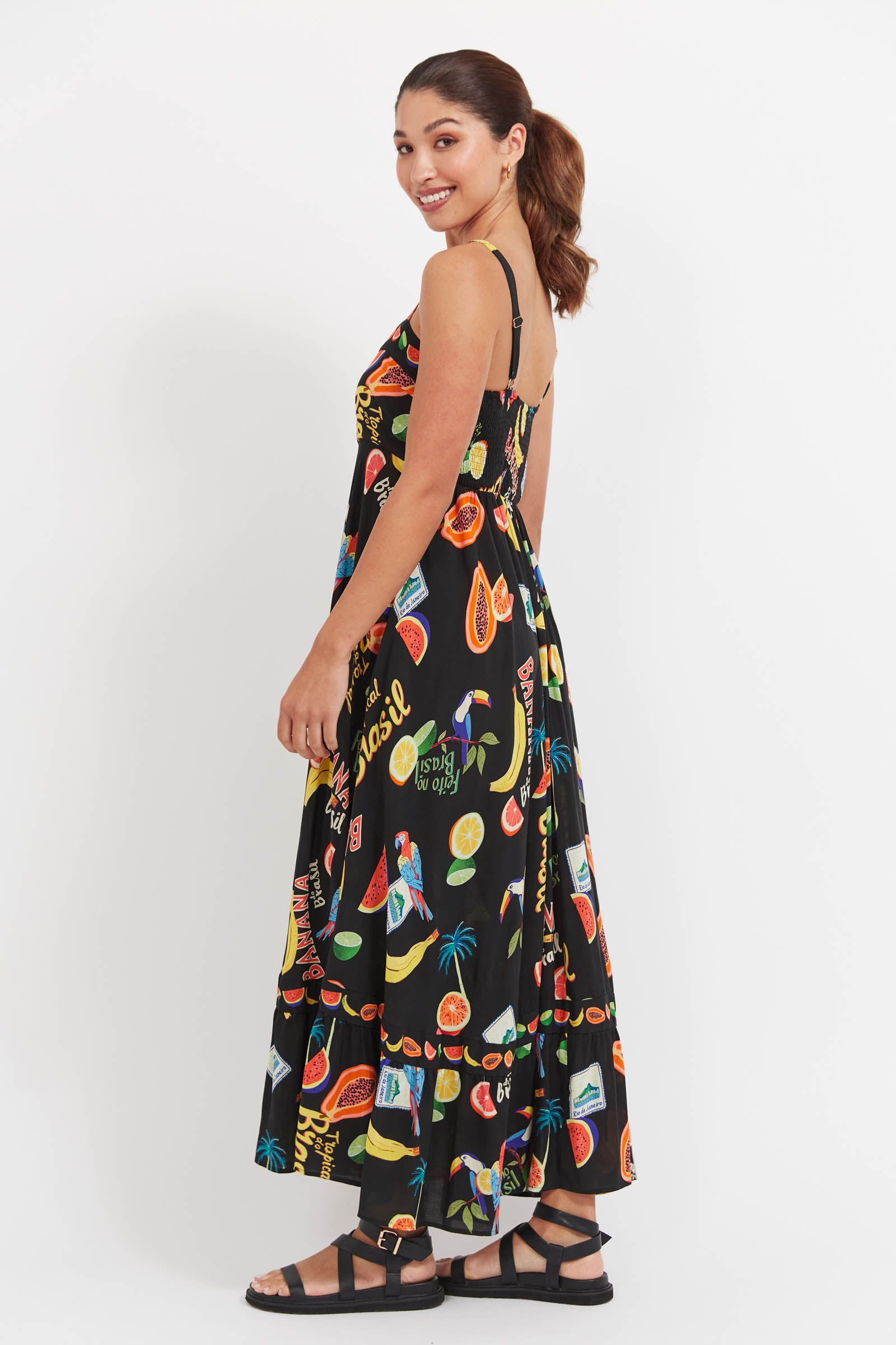 Cabana Tank Maxi Dress - Brasil Black