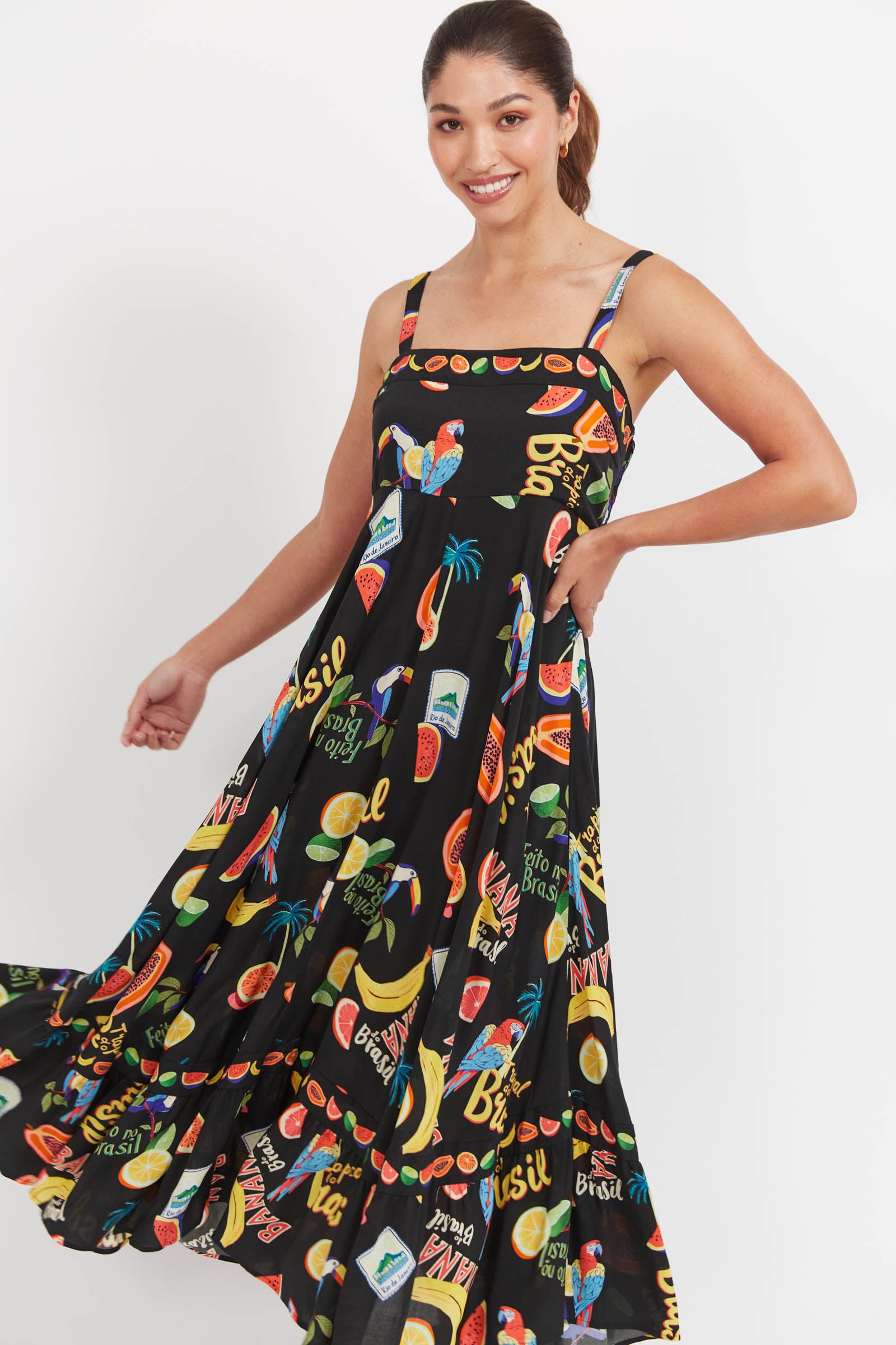 Cabana Tank Maxi Dress - Brasil Black