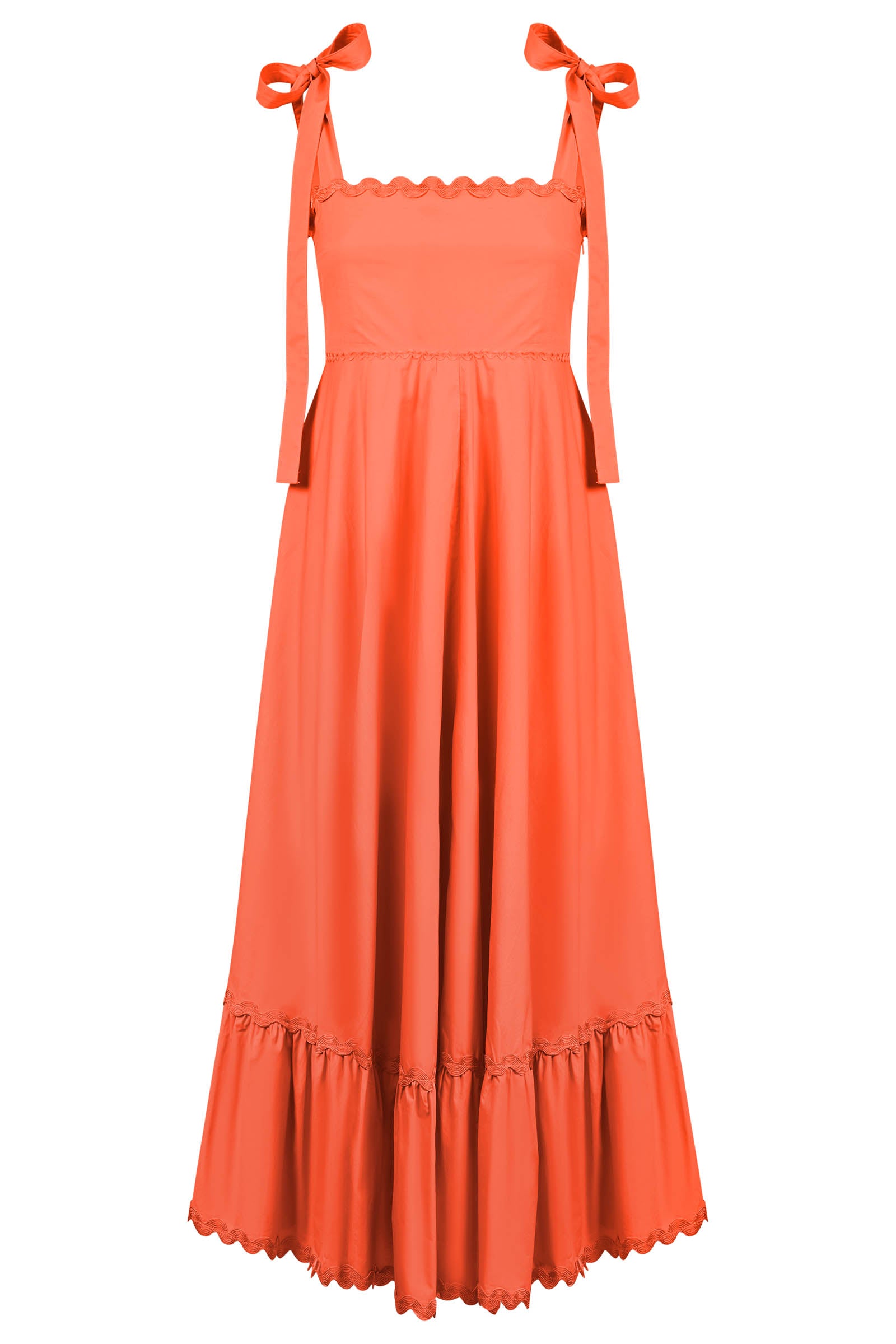 Brasilia Tie Maxi Dress - Coral