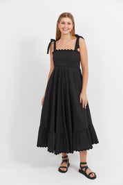 Brasilia Tie Maxi Dress - Black