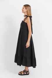 Brasilia Tie Maxi Dress - Black
