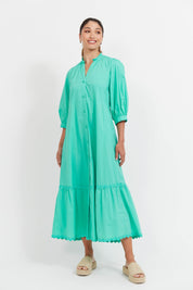 Brasilia Button Maxi Dress - Mint