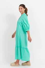 Brasilia Button Maxi Dress - Mint