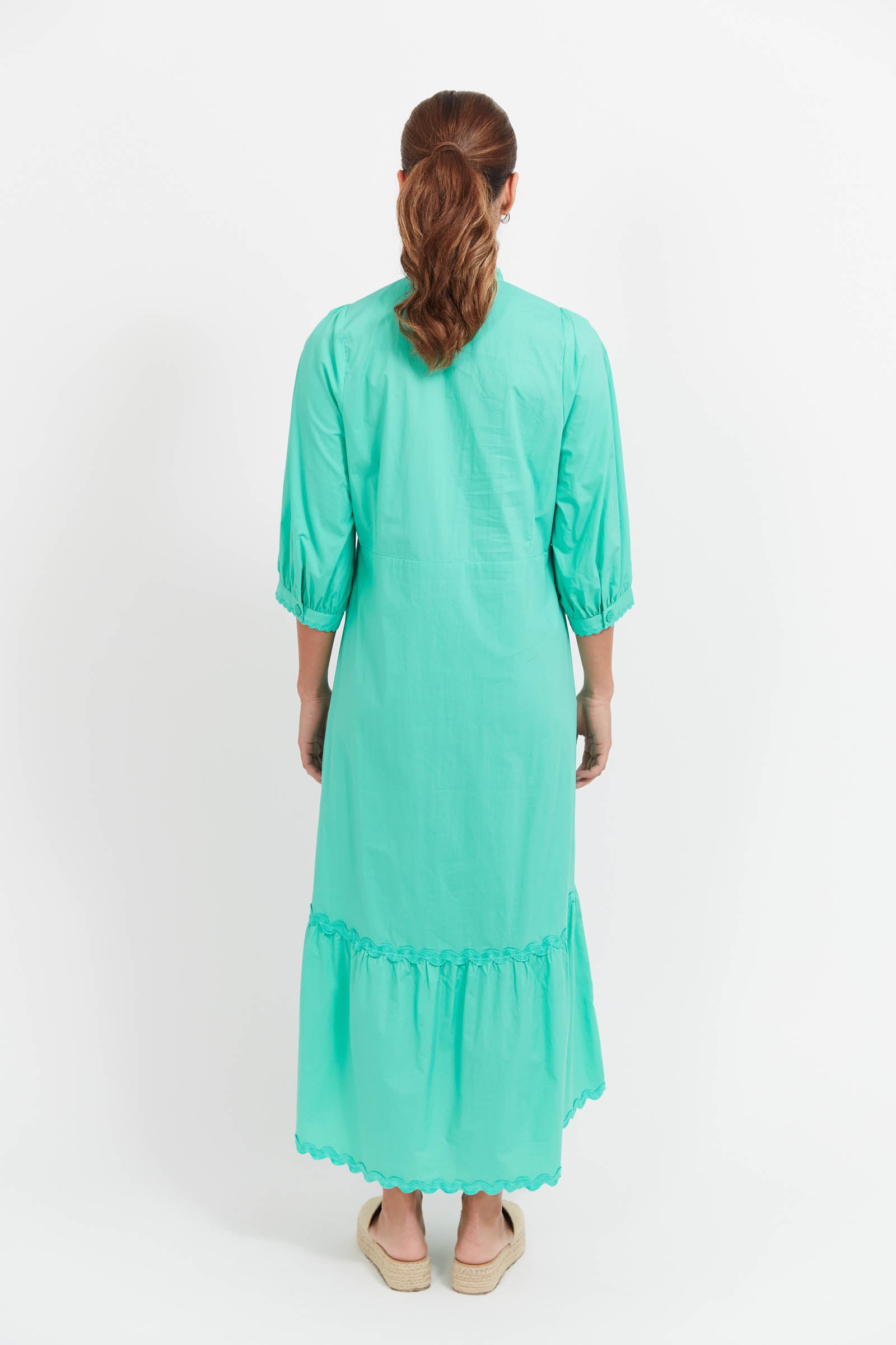 Brasilia Button Maxi Dress - Mint