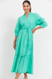 Brasilia Button Maxi Dress - Mint