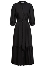 Brasilia Button Maxi Dress - Black