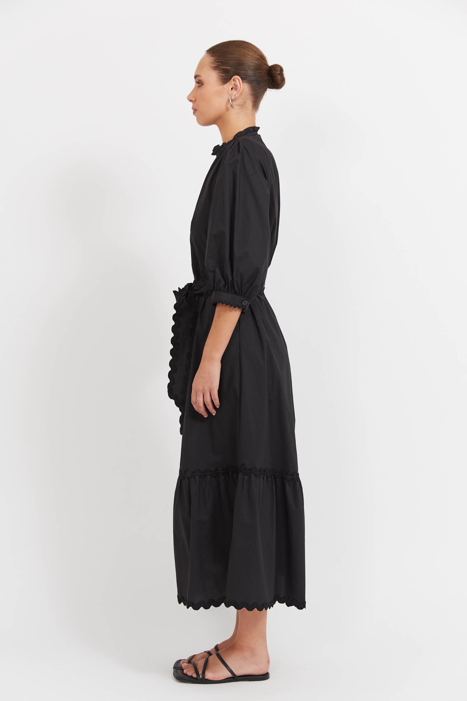 Brasilia Button Maxi Dress - Black