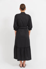 Brasilia Button Maxi Dress - Black