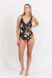 Cabana Twist One Piece Swimsuit - Brasil Black