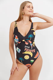 Cabana Twist One Piece Swimsuit - Brasil Black