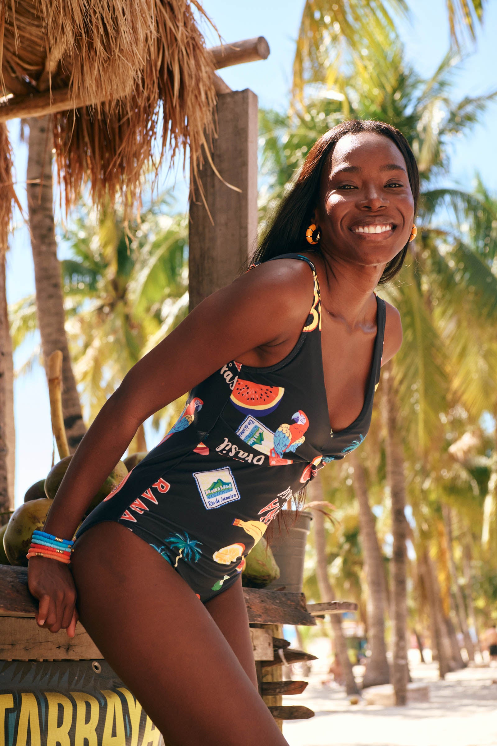 Cabana Twist One Piece Swimsuit - Brasil Black