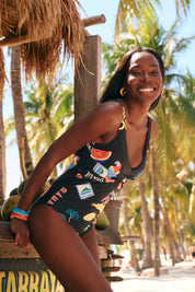 Cabana Twist One Piece Swimsuit - Brasil Black