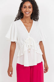 Jardin Frill Top - White