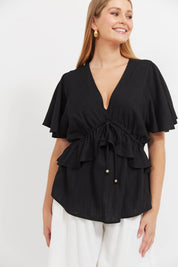 Jardin Frill Top - Black