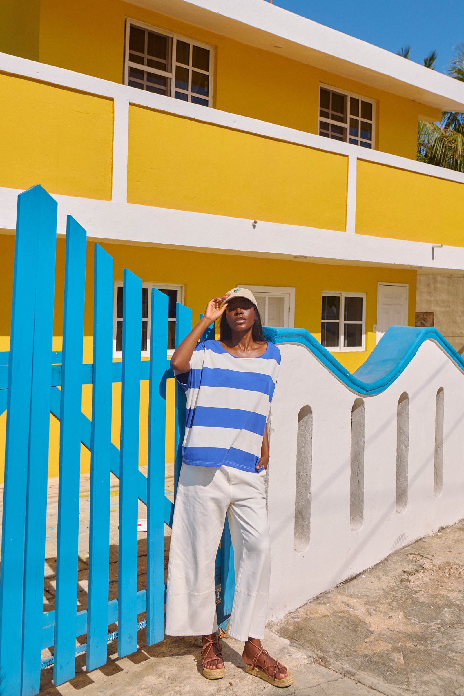 Jardin Stripe Tshirt - Azul