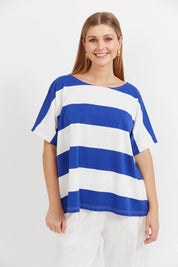 Jardin Stripe Tshirt - Azul