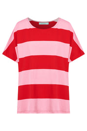 Jardin Stripe Tshirt - Garnet
