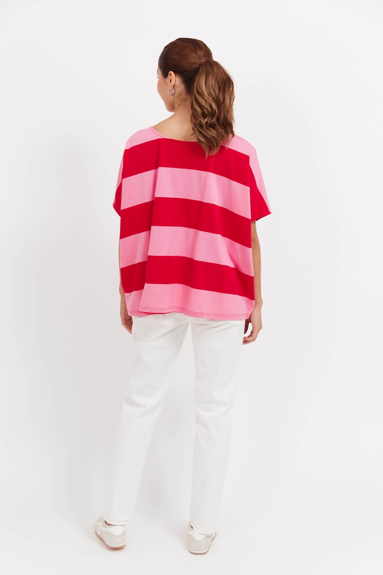 Jardin Stripe Tshirt - Garnet
