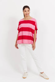 Jardin Stripe Tshirt - Garnet