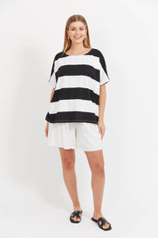 Jardin Stripe Tshirt - Black