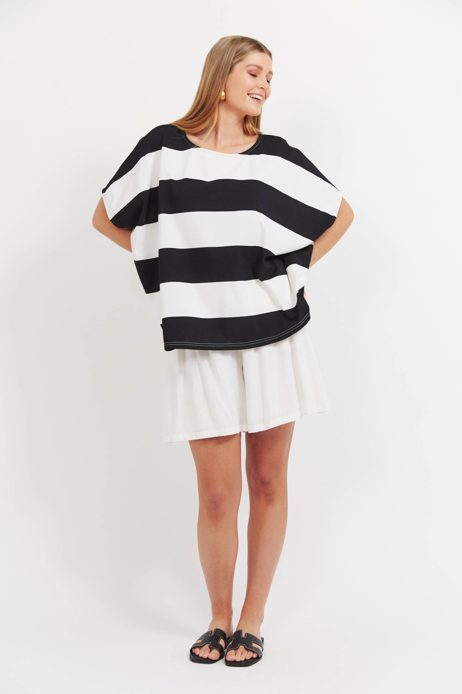 Jardin Stripe Tshirt - Black