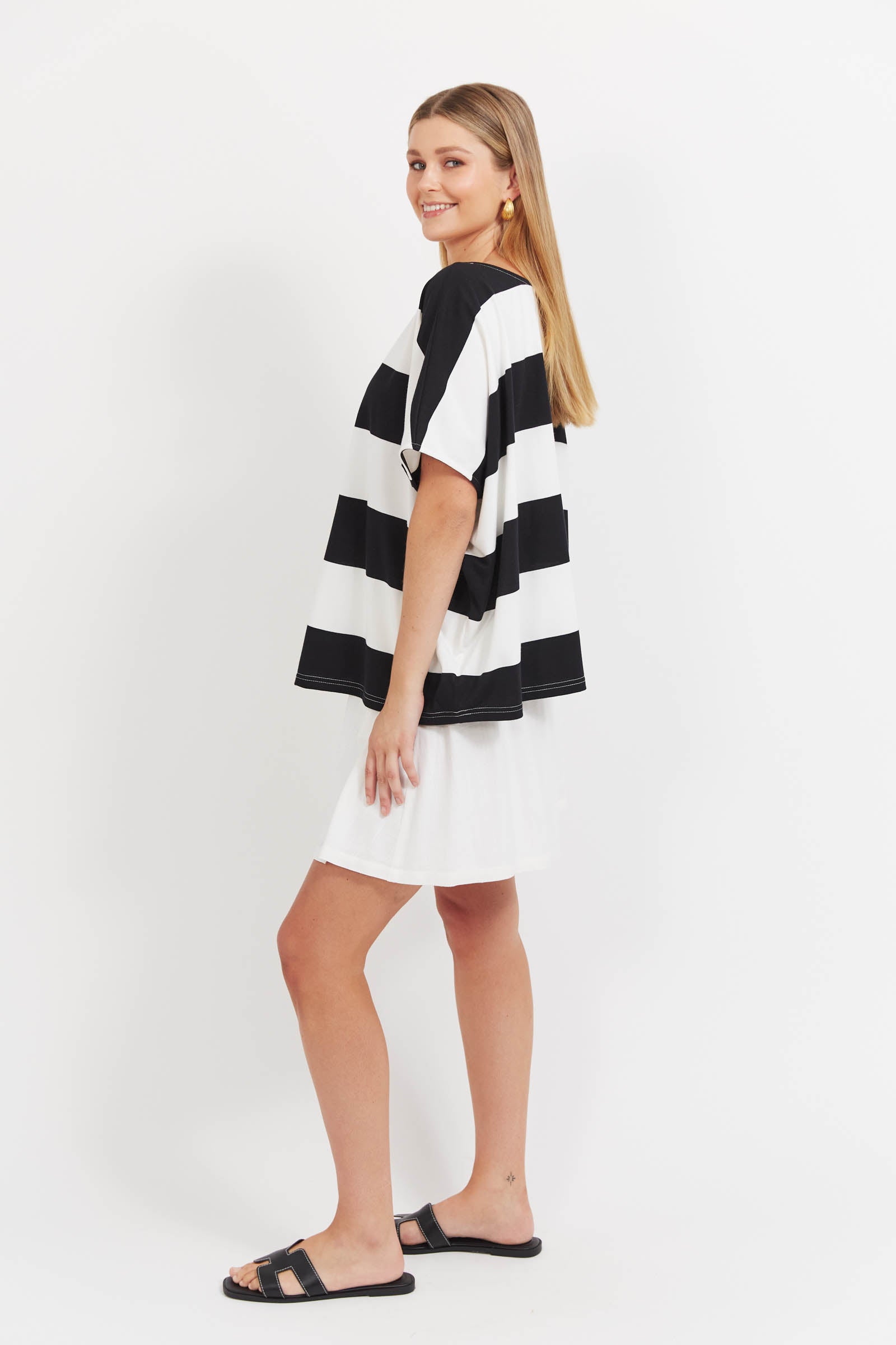 Jardin Stripe Tshirt - Black