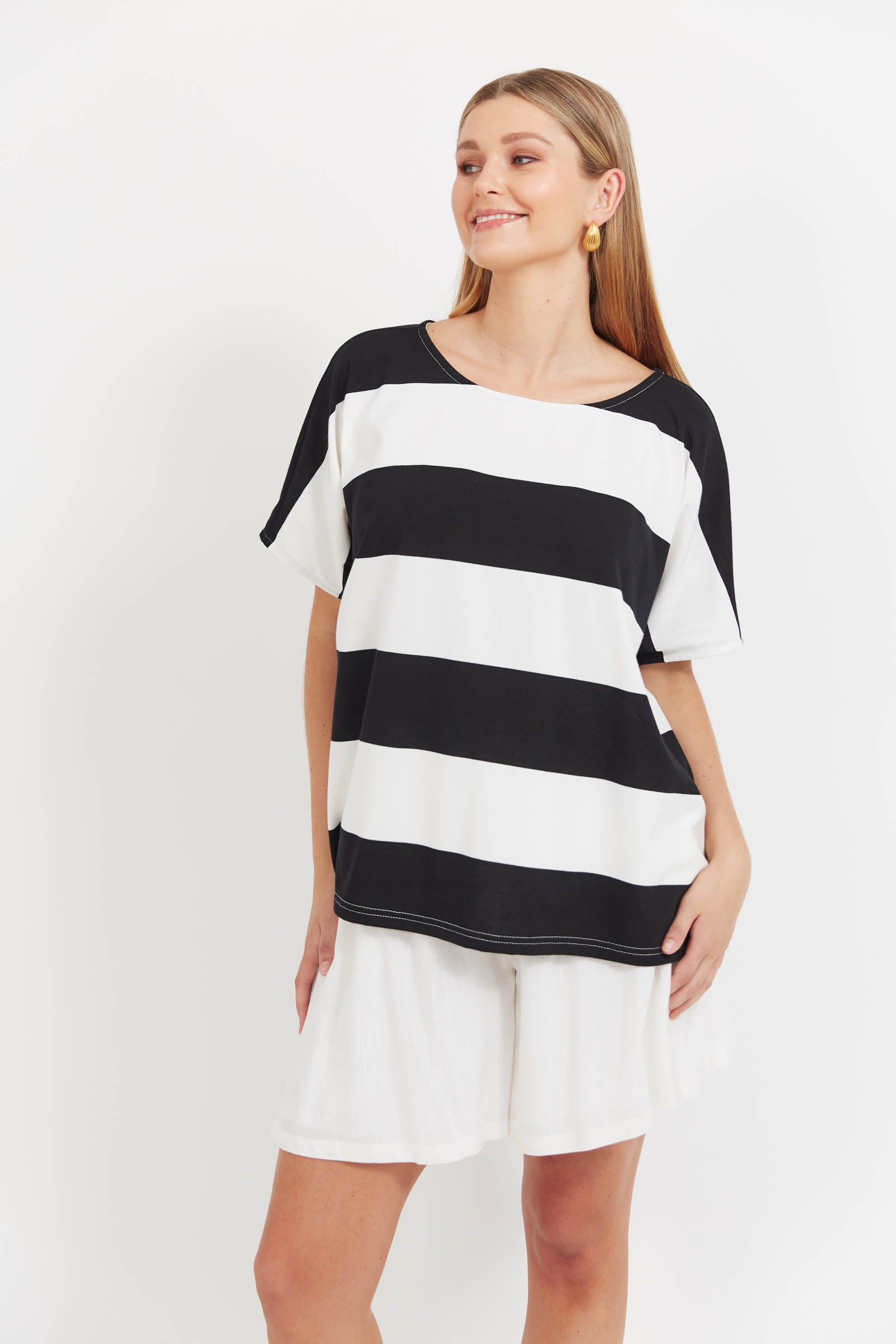 Jardin Stripe Tshirt - Black