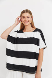 Jardin Stripe Tshirt - Black