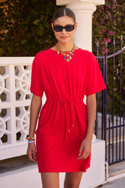 Jardin Tshirt Dress - Garnet