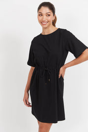 Jardin Tshirt Dress - Black