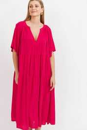 Jardin Tiered Maxi Dress - Garnet