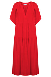 Jardin Tiered Maxi Dress - Garnet