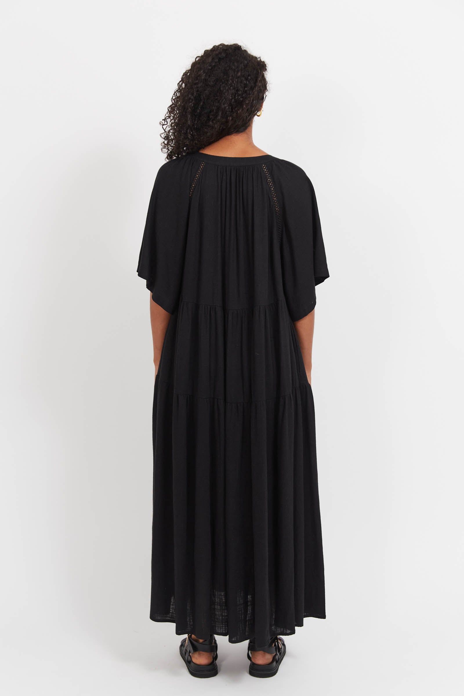 Jardin Tiered Maxi Dress - Black