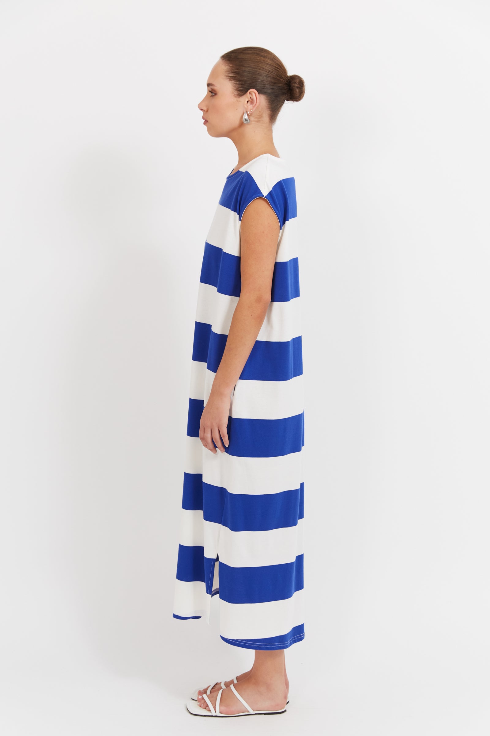 Jardin Stripe Tshirt Dress - Azul