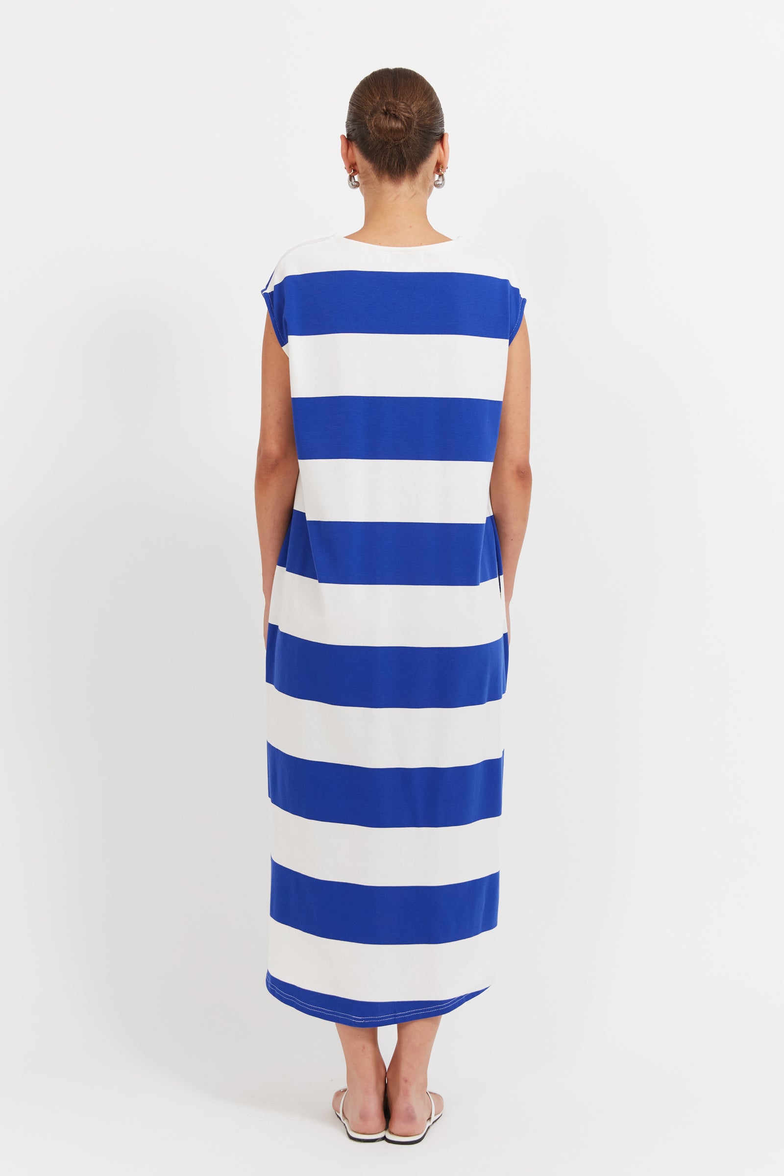 Jardin Stripe Tshirt Dress - Azul