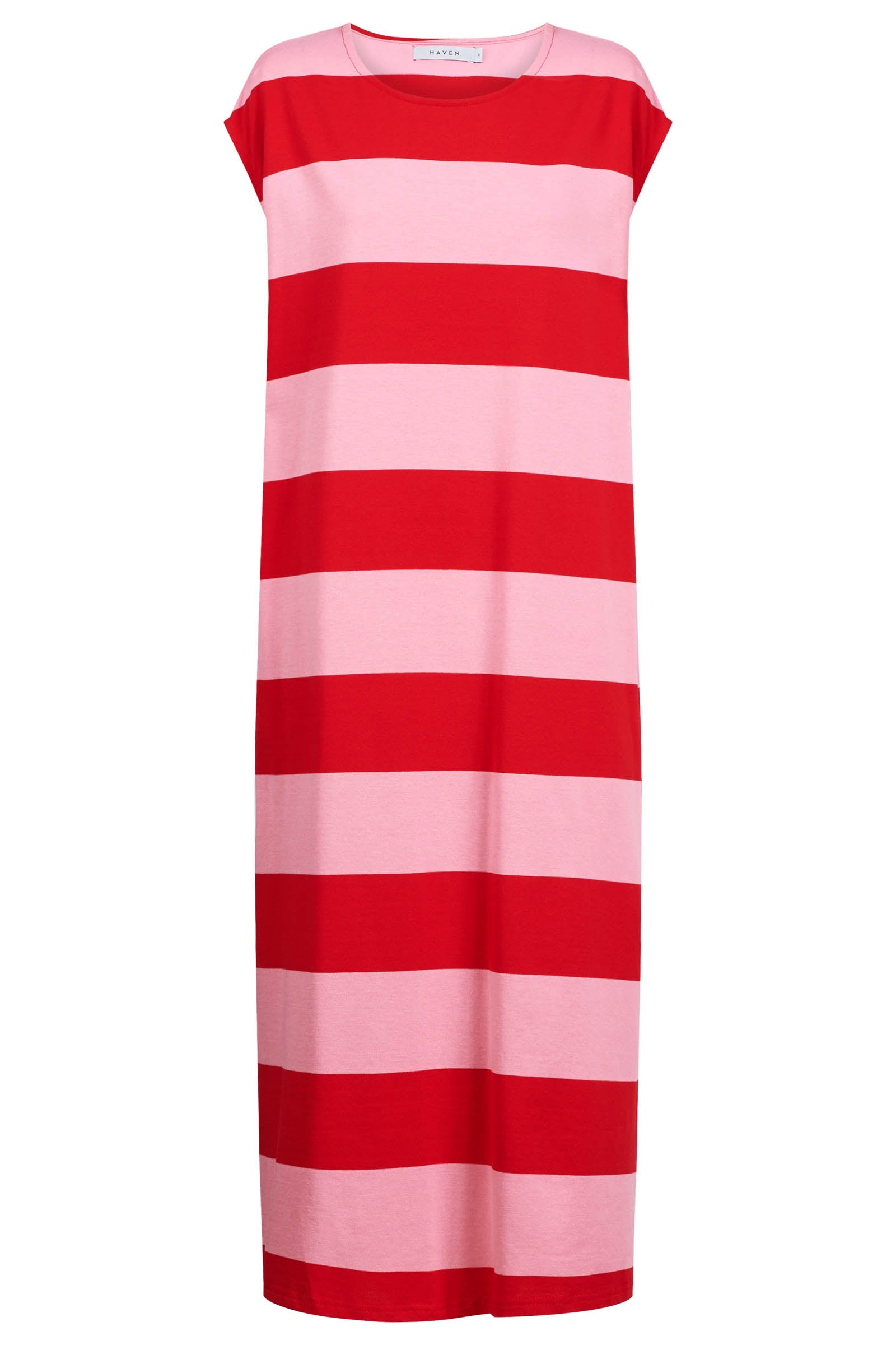 Jardin Stripe Tshirt Dress - Garnet