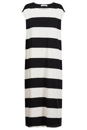 Jardin Stripe Tshirt Dress - Black
