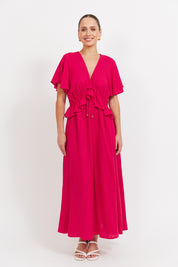 Jardin Frill Maxi Dress - Garnet