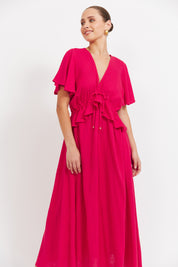 Jardin Frill Maxi Dress - Garnet