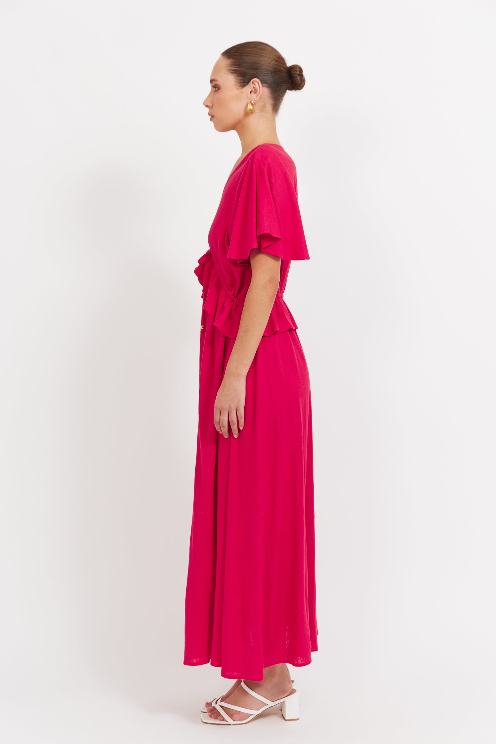 Jardin Frill Maxi Dress - Garnet