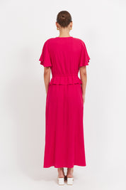 Jardin Frill Maxi Dress - Garnet
