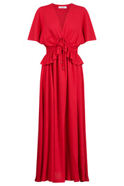 Jardin Frill Maxi Dress - Garnet