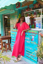 Jardin Frill Maxi Dress - Garnet