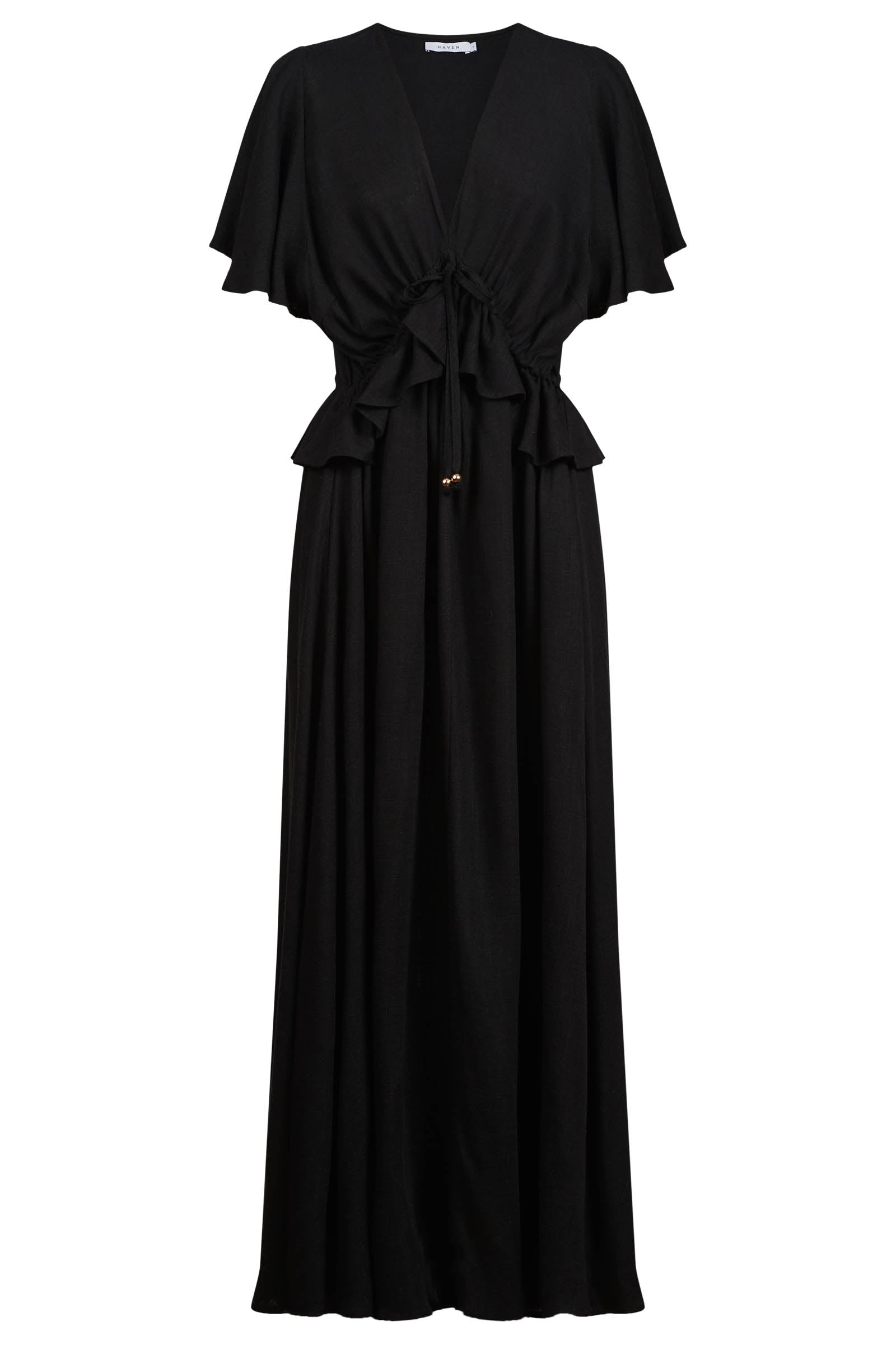 Jardin Frill Maxi Dress - Black