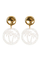 Haiti Palms Earring - White