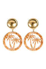 Haiti Palms Earring - Tan