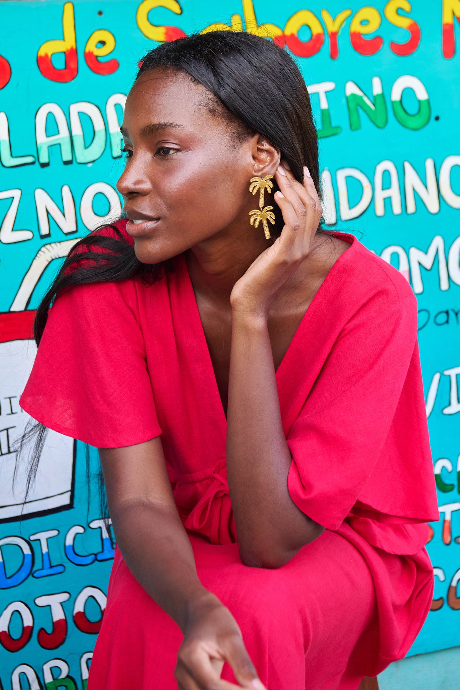 Haiti Stud Earring - Palm