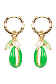 Montego Cowrie Earring - Green
