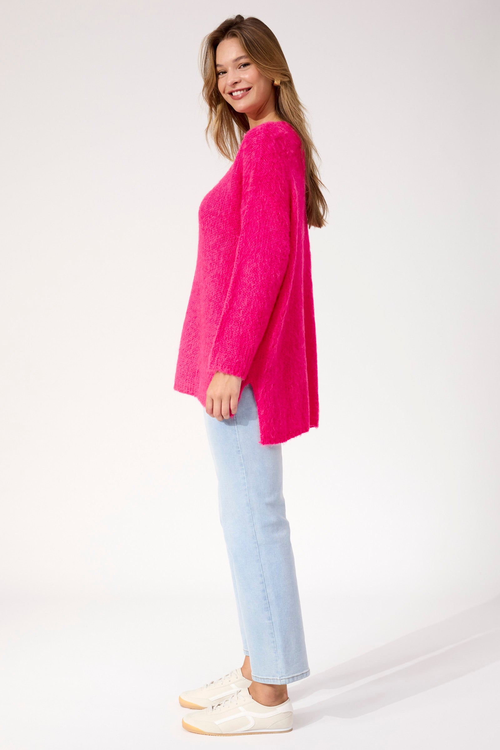 Lyon Relaxed Jumper - Hot Pink